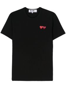 Comme Des Garçons Play t-shirt à appliqué double cœur - Noir