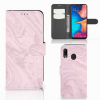 Samsung Galaxy A30 Bookcase Marble Pink - Origineel Cadeau Vriendin - thumbnail