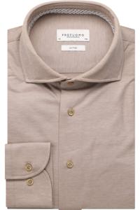 Profuomo Slim Fit Overhemd beige, Effen