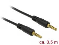 Delock 85695 Stereo Jack Kabel 3,5 mm 5-pins male naar male 0,5 m zwart - thumbnail