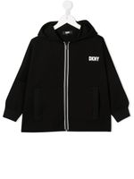 Dkny Kids hoodie zippé à logo imprimé - Noir