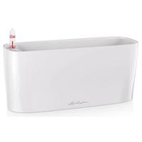 LECHUZA 15460 DELTA 10 uitneembare plantenvoering, hoogglans wit, hoogwaardig kunststof, inclusief watergeefsysteem, voor vergroening binnenshuis