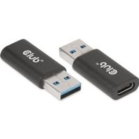 CLUB3D CAC-1525 tussenstuk voor kabels USB A USB TYPE C Zwart