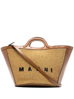 Marni sac à main Tropicalia à logo brodé - Marron