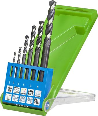 kwb 258806 HSS Metaal-spiraalboorset 6-delig 2 mm, 3 mm, 4 mm, 5 mm, 6 mm, 8 mm M2 DIN 338 Cilinderschacht 1 stuk(s)