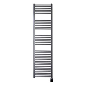 Sanicare elektrische design radiator 45x172 gunmetal met Bluetooth en thermostaat rechts chroom