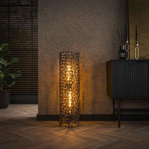 LifestyleFurn Vloerlamp Linwood Zwart Nikkel