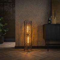 LifestyleFurn Vloerlamp Linwood Zwart Nikkel - thumbnail