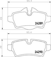 Remblokkenset, schijfrem BREMBO, u.a. fÃ¼r Mini