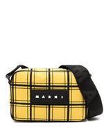 Marni sac porté épaule en cuir à patch logo - Jaune