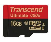 Transcend Ultimate (600x) microSDHC-kaart Industrial 16 GB Class 10, UHS-I Incl. SD-adapter - thumbnail