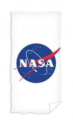 Carbotex strandlaken Nasa 140 x 70 cm polyester wit/blauw Carbotex strandlaken Nasa 140 x 70 cm polyester wit/blauw