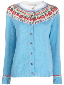 Mackintosh cardigan Killian en maille Fair Isle - Bleu