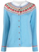 Mackintosh cardigan Killian en maille Fair Isle - Bleu