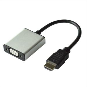 Value 12.99.3119 HDMI-kabel HDMI / VGA Adapterkabel HDMI-A-stekker, VGA-bus 15-polig 0.15 m Zwart