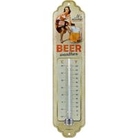 Nostalgic Art Binnen/buiten thermometer - Beer Weather - Beige - metaal - 28 x 6.5 cm