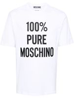 Moschino t-shirt en coton à slogan imprimé - Blanc