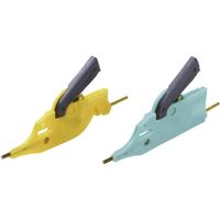 SKS Hirschmann KLEPS FP 2B Krokodillenklemmenset Steekaansluiting 0.64 mm CAT I Groen, Geel