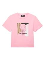 Karl Lagerfeld Kids T-shirt met print en jersey textuur - Roze