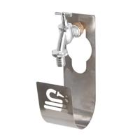 Water in the Garden Waterslanghouder op kraan van roestvrij staal, zilver, L 9 x D 12 x H 25,3 cm