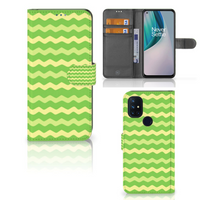 OnePlus Nord N10 Telefoon Hoesje Waves Green - thumbnail