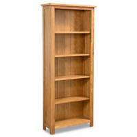 vidaXL Boekenkast met 5 schappen 60x22,5x140 cm massief eikenhout