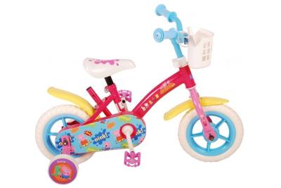 Peppa Pig Kinderfiets Meisjes 10 inch Roze/Blauw Doortrapper