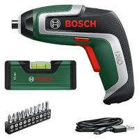 Bosch Compacte Accuschroevendraaier IXO Waterpasset, 7E Generatie, 3,6 V, 2,0 Ah, 5,5 Nm, Met Miniwaterpas En Micro-Usb-Kabel, Compatibel Met IXO-Collection Adapters, Schroeft Tot Max. 190 Schroeven