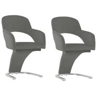 vidaXL Eetkamerstoelen 2 st fluweel grijs