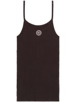 Sporty & Rich logo-patch ribbed tank top - Marron