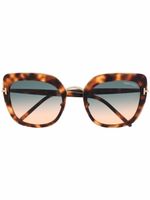 TOM FORD Eyewear lunettes de soleil teintées à monture oversize - Marron