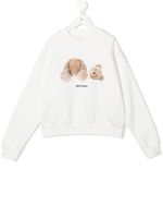 Palm Angels Kids sweat en coton à imprimé Teddy Bear - Blanc - thumbnail