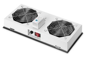 Digitus DN-19 FAN-2-WM-I 19 inch 2 x Verlichting voor patchkast Geschikt voor kastdiepte: vanaf 300 mm Grijs-wit (RAL 7035)