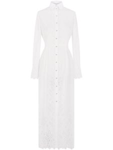 Rabanne robe-chemise en broderie anglaise - Blanc