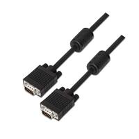 AISENS A113-0075 SVGA kabel met ferriet, 15 m, voor monitor, tv en projector, zwart
