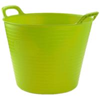 Flexibele emmer/kuip - groen - kunststof - rond - 25 liter - 42 x 38 x 33 cm - wasmand