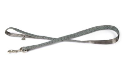 Beeztees - Hondenriem - Mac Leather - Grijs - 120 cm x 25 mm