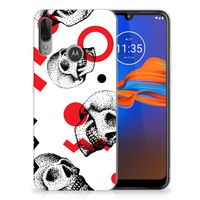 Silicone Back Case Motorola Moto E6 Plus Skull Red