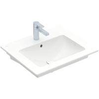 Villeroy & Boch Venticello wastafel met 1 kraangat 60x50cm (geschikt voor 3 kraangaten) met overloop wit 41246001