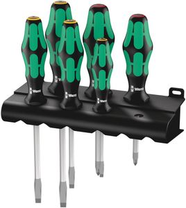 Wera 334 SK/6 Schroevendraaierset Kraftform Plus Lasertip + houder, 6 -delig - 1 stuk(s) - 05007680001