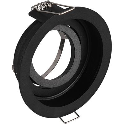 Spot Armatuur GU10 - Trion Kenan - GU10 Inbouwspot - Rond - 1-lichts - Zwart - Aluminium - Verdiept - Kantelbaar - Ø90