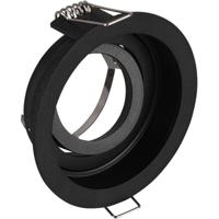 Spot Armatuur GU10 - Trion Kenan - GU10 Inbouwspot - Rond - 1-lichts - Zwart - Aluminium - Verdiept - Kantelbaar - Ø90