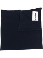 Jil Sander écharpe en cachemire à patch logo - Bleu