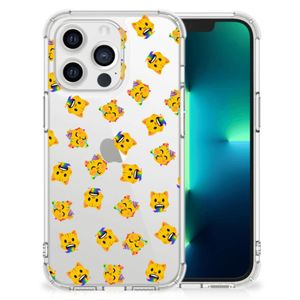 Doorzichtige Silicone Hoesje voor Apple iPhone 13 Pro Katten Emojis