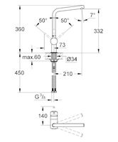 Grohe Minta keukenkraan met L-uitloop Chroom - thumbnail