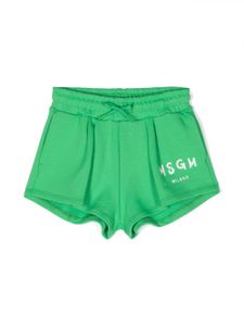 MSGM Kids short en coton à logo imprimé - Vert