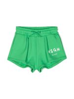 MSGM Kids short en coton à logo imprimé - Vert - thumbnail