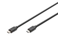 DIGITUS USB 3.2 Gen2 aansluitkabel - 1.0 m - USB C (St) naar USB C (St) - 10 Gbit/s - Type-C kabel - zwart