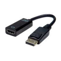 Value 12.99.3139 DisplayPort-kabel DisplayPort / HDMI Adapterkabel DisplayPort-stekker, HDMI-A-bus 0.15 m Zwart - thumbnail