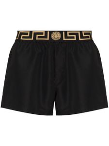 Versace short de bain à détail Greca - Noir